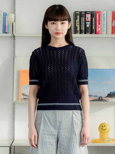 Round Neck Short Sleeve Pullover _ 2 colors - NOWANDTOMORROW - Modalova