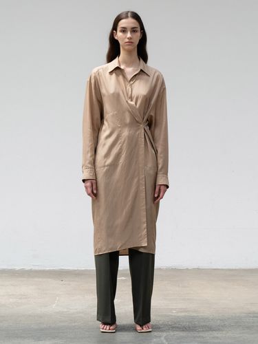 Wide Cotton-silk Dress _ Beige - Arch The - Modalova