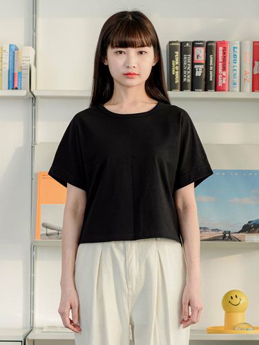 Cotton Cropped Short Sleeve Shirt _ 4 colors - NOWANDTOMORROW - Modalova