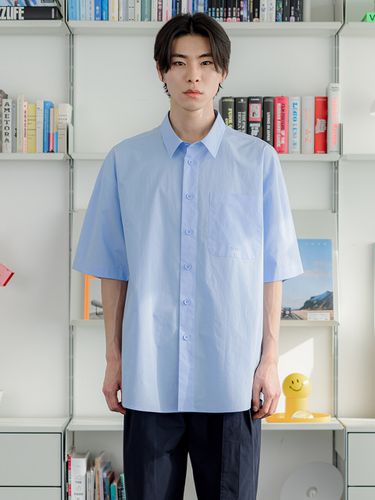 Wave One Pocket Half Sleeve Shirt _ 4 colors - NOWANDTOMORROW - Modalova