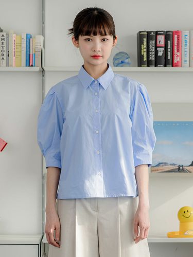 Shirring Short Sleeve Shirt _ 2 colors - NOWANDTOMORROW - Modalova