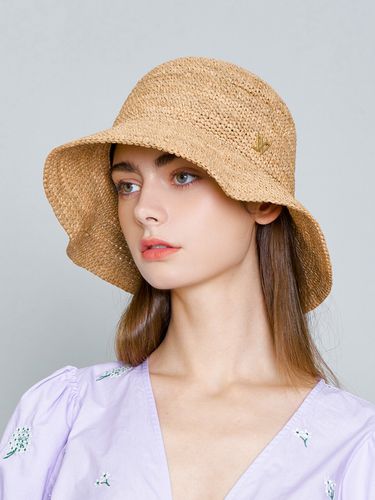 Raffia Cloche Hat Rita (2 Colors) - WHITE SANDS - Modalova