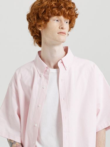 Oversized Half Sleeve Oxford Shirt - V2 - Modalova