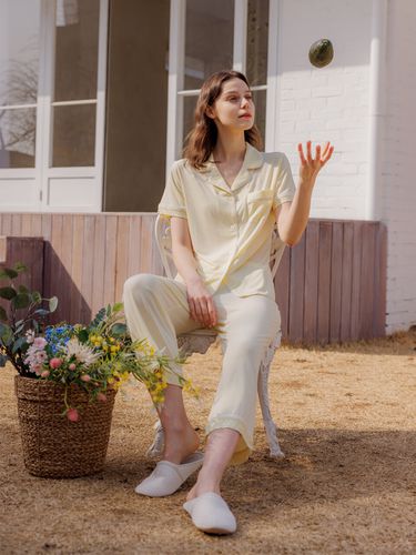 Bamboo Modal Crop Pajamas_Yellow - Frenchie L - Modalova