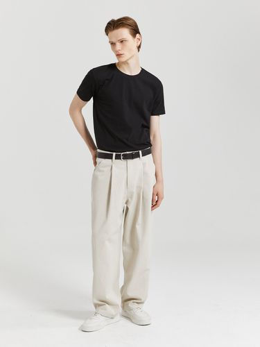 Pintuck Detail Cotton Wide Pants - V2 - Modalova