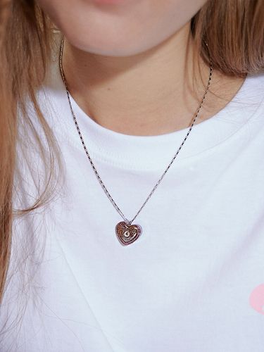 Pearly Brown Heart Necklace - BAEBAE - Modalova