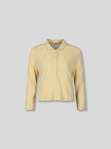 Long Sleeve Pique T-shirt (Yellow) - FACE NONE - Modalova