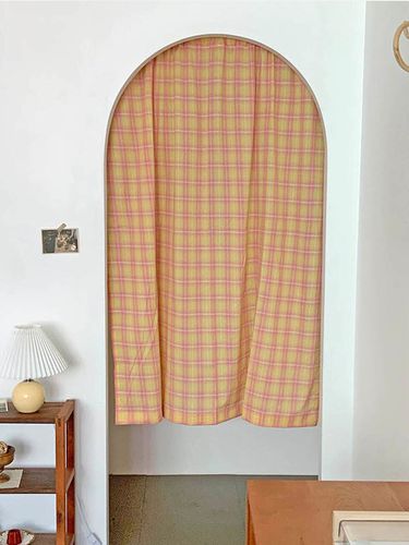 Pink Vintage Checkered Curtain - Mood Sunset - Modalova