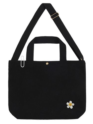 Unisex Flower Dot Embroidery 2-way Eco Bag - GRAVER - Modalova