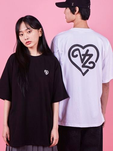 VZ Line Heart Half Sleeve T-Shirt - VARZAR - Modalova