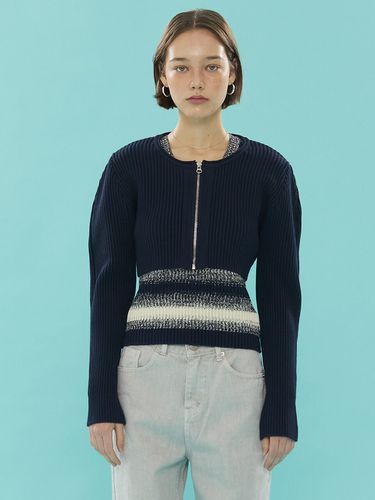 Volume Sleeve Knit Cardigan (Navy) - ahwe - Modalova