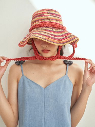 Horizontal Straw Hat - 2 Colors - MISU A BARBE - Modalova