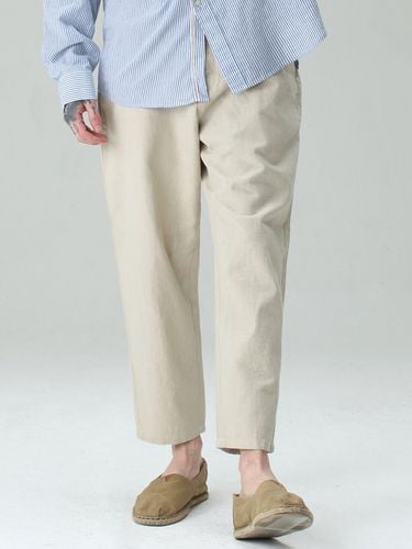 P-058 Linen Wide Pants (Beige) - HALBKREIS LAYOUT - Modalova