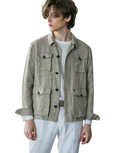 Mili-Work Linen Jacket_Brown - birbante - Modalova