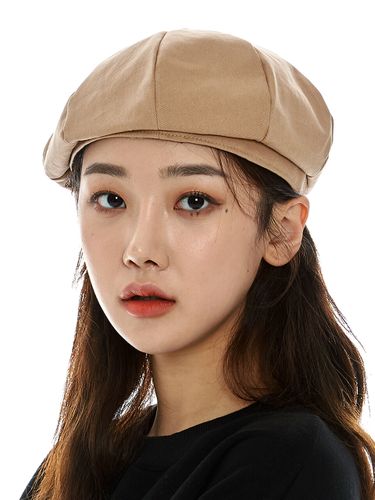 Cotton Newsboy Cap_Beige - LUOESPAC - Modalova