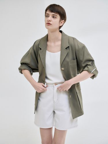 Linen Field Jacket_Khaki - NILBY P - Modalova