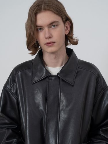 Oversized Vegan Leather Jacket - V2 - Modalova