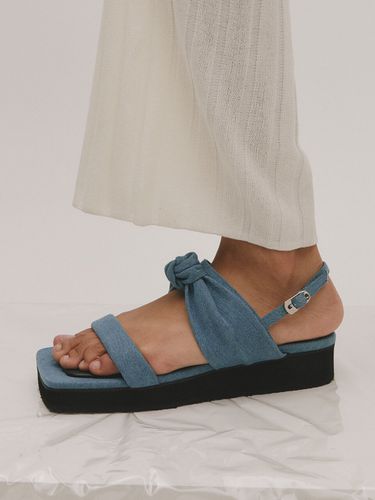 Square Platform Sandal_Denim - BLANC TOE - Modalova