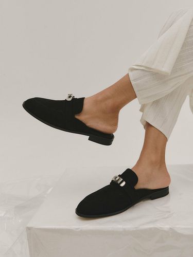 Square Mule_Black - BLANC TOE - Modalova