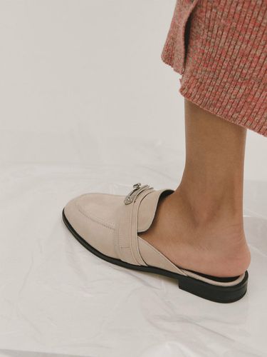 Square Mule_Light Beige - BLANC TOE - Modalova