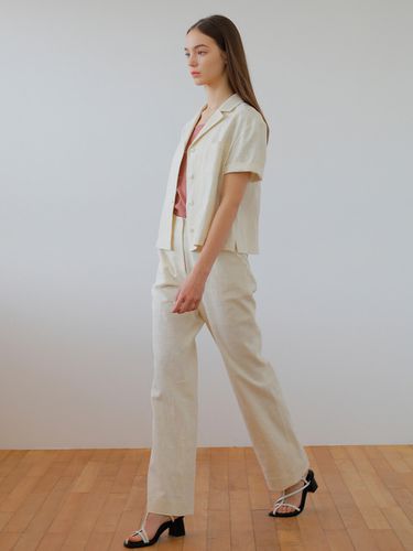 Linen High Waist Pants_Light Beige - PAUL&ALICE - Modalova