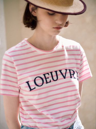 Logo Embroidery Stripe T-shirt - LOEUVRE - Modalova