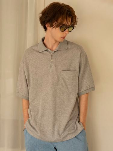 TA-105 Loose Fit Polo Shirt (Gray) - HALBKREIS LAYOUT - Modalova