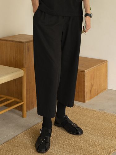 CP-802 Linen Wide Pants (Black) - HALBKREIS LAYOUT - Modalova