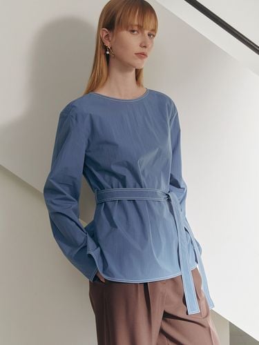 Stitch Tunic Blouse_Blue - DEKAVV - Modalova