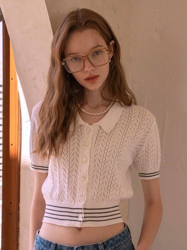 A3423 Parisienne Net Cardigan - vanone atelier - Modalova