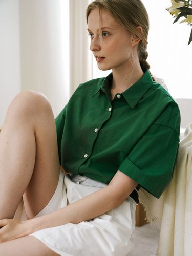 Over-fit Classic Shirt_Green - Laminez - Modalova