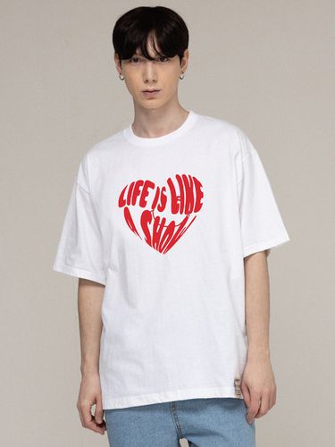 Unisex] Big Life Logo Heart Smile T-Shirt White - GRAVER - Modalova