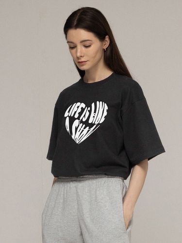 Unisex] Big Life Logo Heart Smile T-Shirt CHRCoal - GRAVER - Modalova