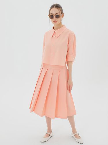 Wide Pleated Midi Skirt_Pink - UIJI - Modalova