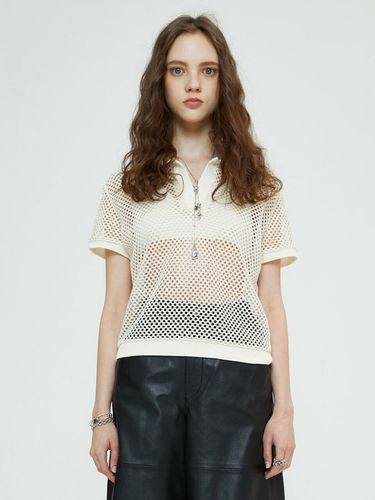 Crochet Collar Top_Cream - SPERONE - Modalova