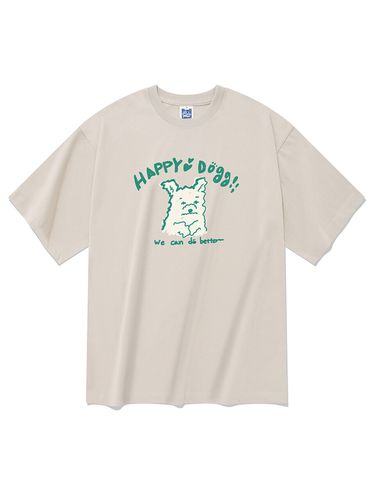 Happy Doggy Short Sleeve T-Shirt_Beige - RADINEO - Modalova