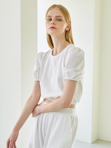 Puff Sleeve T-Shirt_White - Nouve - Modalova