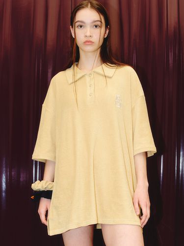 Terry Button Collar T-shirt_Cream Yellow - ROCCI ROCCI - Modalova