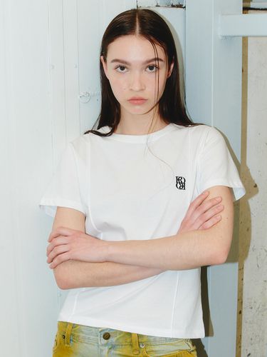 Cutting Embroidery Regular T-shirt_White - ROCCI ROCCI - Modalova