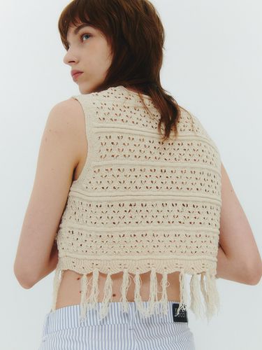 Fringe Sleeveless Knit Top_Beige - ROCCI ROCCI - Modalova