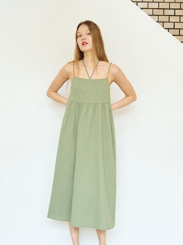 Cross Ribbon Maxi Dress (Khaki) - TAV - Modalova