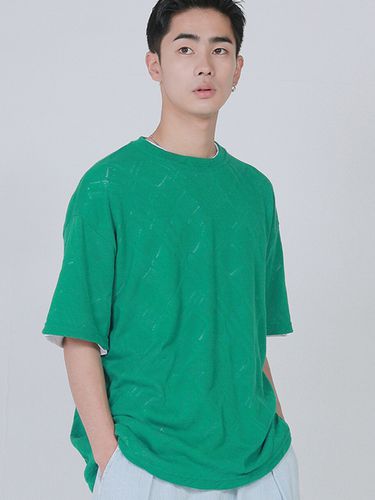 Punching Cool Knit T Shirt Green - FANACULT - Modalova