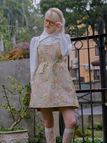 DD Square Collar Vintage Suspender Skirt_Yellow - DUNDROP - Modalova