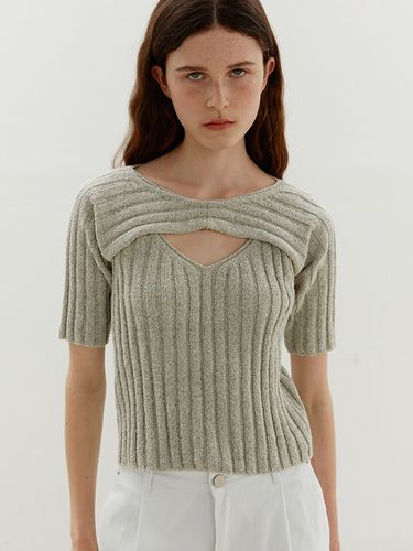 TWR Layered Bolero Ribbed Knit Set Top - MOHAN - Modalova