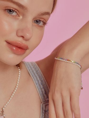 Pearl and Rainbow jewel Bracelet Set - TATIANA - Modalova