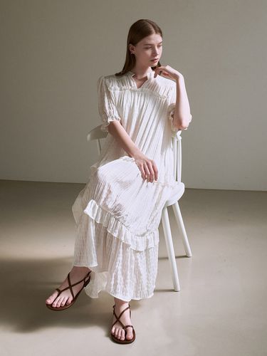 Cancan Chiffon Frill Dress_White - ADAUL - Modalova