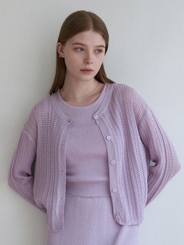 Summer Netting Cardigan_Lavender - ADAUL - Modalova