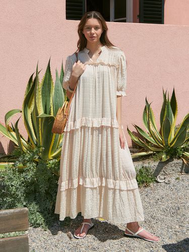 Cancan Chiffon Frill Dress_Beige - ADAUL - Modalova