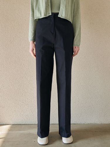 Normal Cotton Slacks_Navy - ADAUL - Modalova