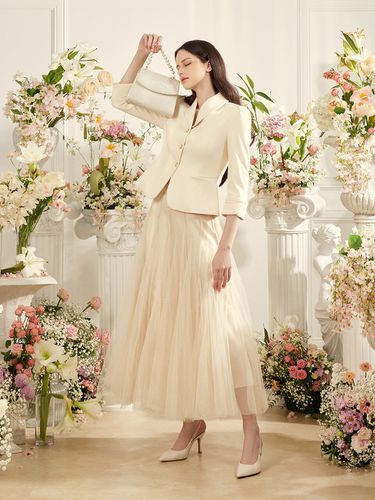 Etoile Banding Sha Skirt_Cream Beige - GRACE U - Modalova